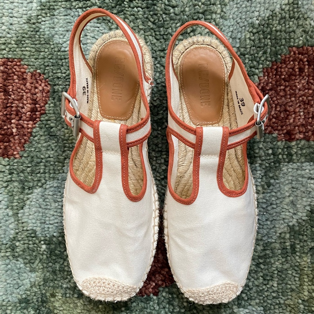 Re/done Canvas Mary Jane Espadrilles sz 39